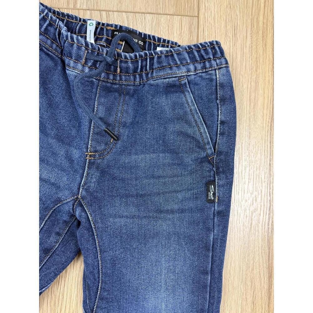 Silver Jeans Co. Jeans Boys 8 Blue Tapered Fleece Lined Drawstring Waist Denim - Picture 2 of 7